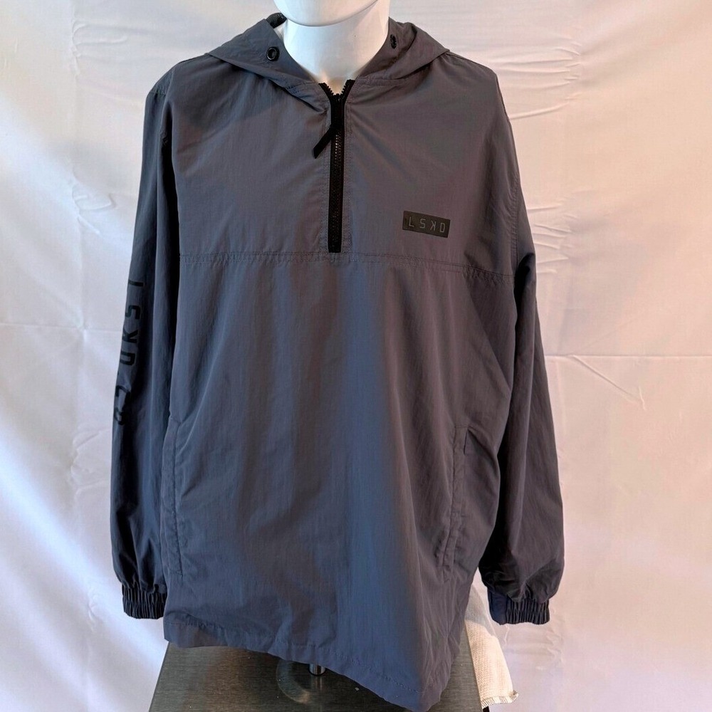 LSKD Pullover Windbreaker Lightweight Anorak Jacket Activewear Gray M - Picture 1 of 4